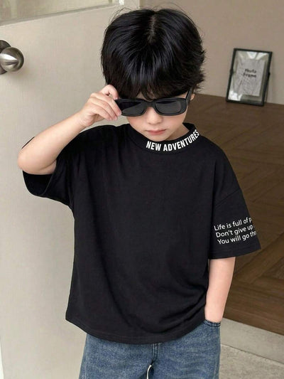 Boys Cute Bear Graphic Striped Short Sleeve Crew Neck T-Shirt,Casual Soft Comfortable Stylish Summer School Tee,Spring Vacation Street Style Outfit